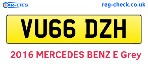 VU66DZH are the vehicle registration plates.