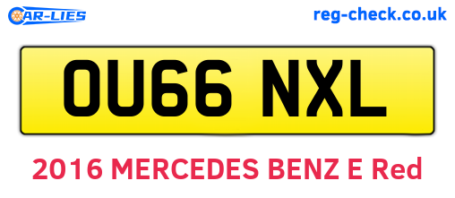 OU66NXL are the vehicle registration plates.