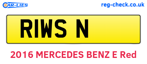 R1WSN are the vehicle registration plates.