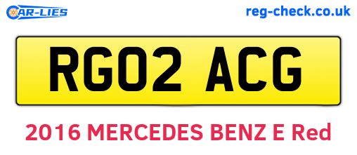 RG02ACG are the vehicle registration plates.