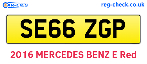 SE66ZGP are the vehicle registration plates.
