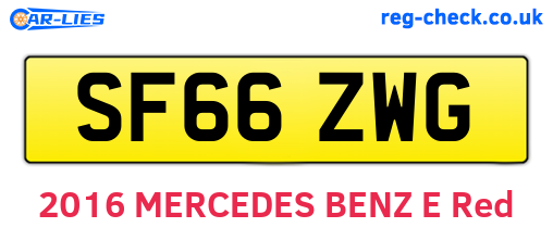 SF66ZWG are the vehicle registration plates.