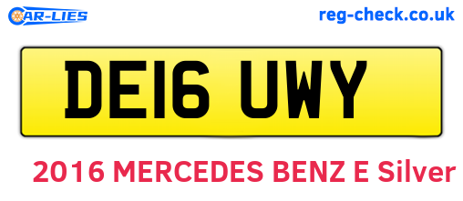 DE16UWY are the vehicle registration plates.