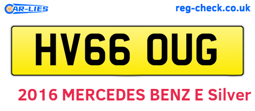 HV66OUG are the vehicle registration plates.
