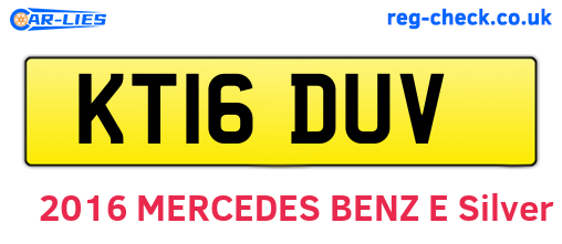 KT16DUV are the vehicle registration plates.