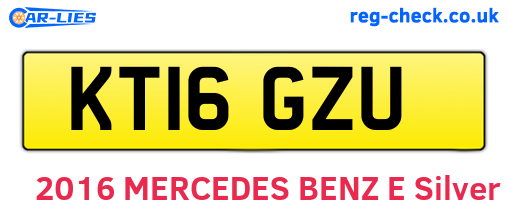 KT16GZU are the vehicle registration plates.