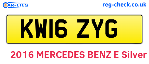 KW16ZYG are the vehicle registration plates.
