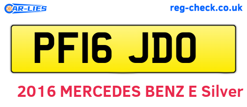 PF16JDO are the vehicle registration plates.