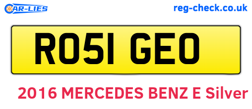 RO51GEO are the vehicle registration plates.