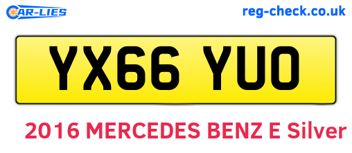 YX66YUO are the vehicle registration plates.