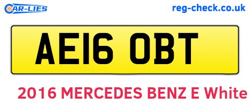 AE16OBT are the vehicle registration plates.