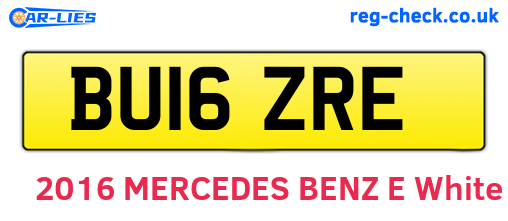 BU16ZRE are the vehicle registration plates.