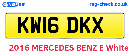 KW16DKX are the vehicle registration plates.
