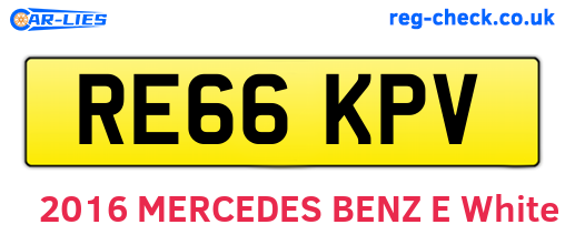 RE66KPV are the vehicle registration plates.