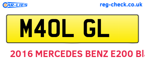 M40LGL are the vehicle registration plates.