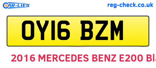 OY16BZM are the vehicle registration plates.