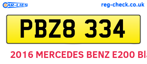 PBZ8334 are the vehicle registration plates.
