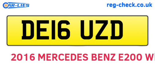 DE16UZD are the vehicle registration plates.