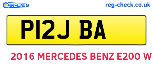 P12JBA are the vehicle registration plates.