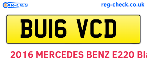 BU16VCD are the vehicle registration plates.