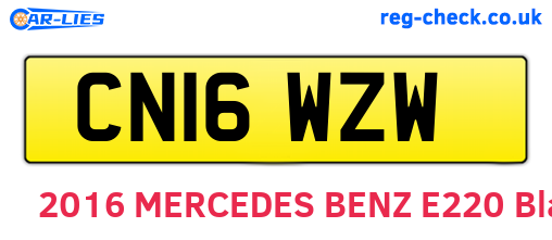 CN16WZW are the vehicle registration plates.