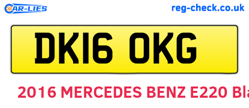 DK16OKG are the vehicle registration plates.