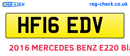 HF16EDV are the vehicle registration plates.