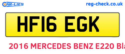HF16EGK are the vehicle registration plates.