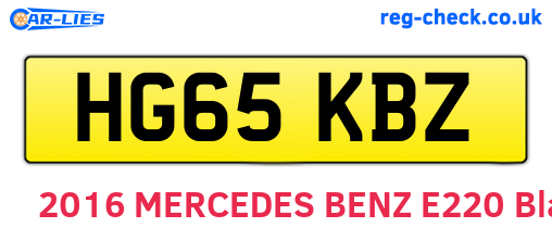 HG65KBZ are the vehicle registration plates.