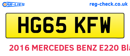 HG65KFW are the vehicle registration plates.