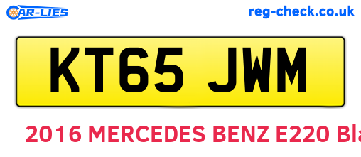 KT65JWM are the vehicle registration plates.
