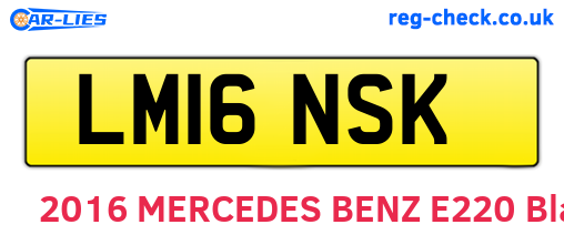 LM16NSK are the vehicle registration plates.