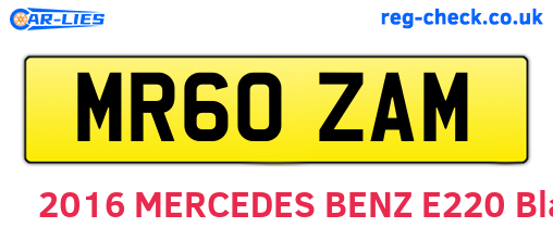 MR60ZAM are the vehicle registration plates.