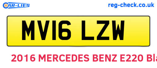MV16LZW are the vehicle registration plates.