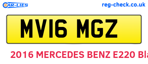 MV16MGZ are the vehicle registration plates.