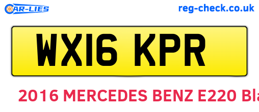WX16KPR are the vehicle registration plates.