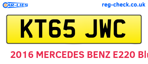 KT65JWC are the vehicle registration plates.