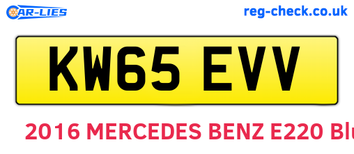 KW65EVV are the vehicle registration plates.