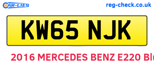 KW65NJK are the vehicle registration plates.