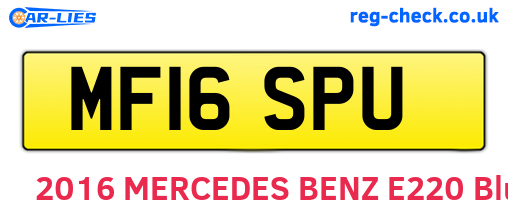 MF16SPU are the vehicle registration plates.
