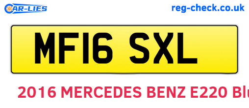 MF16SXL are the vehicle registration plates.