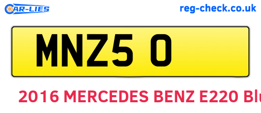 MNZ50 are the vehicle registration plates.