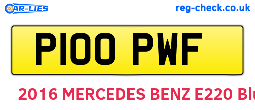 P100PWF are the vehicle registration plates.