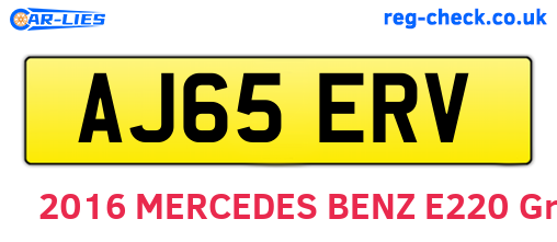 AJ65ERV are the vehicle registration plates.