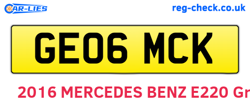 GE06MCK are the vehicle registration plates.