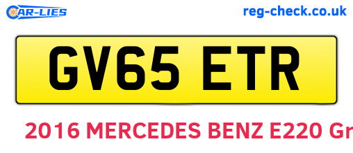 GV65ETR are the vehicle registration plates.