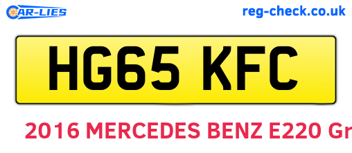 HG65KFC are the vehicle registration plates.