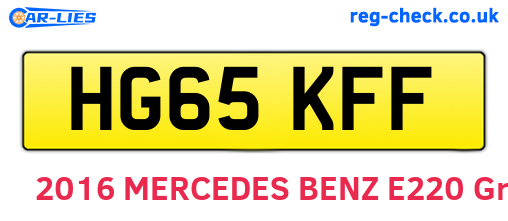 HG65KFF are the vehicle registration plates.