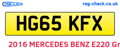 HG65KFX are the vehicle registration plates.