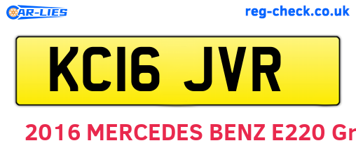 KC16JVR are the vehicle registration plates.